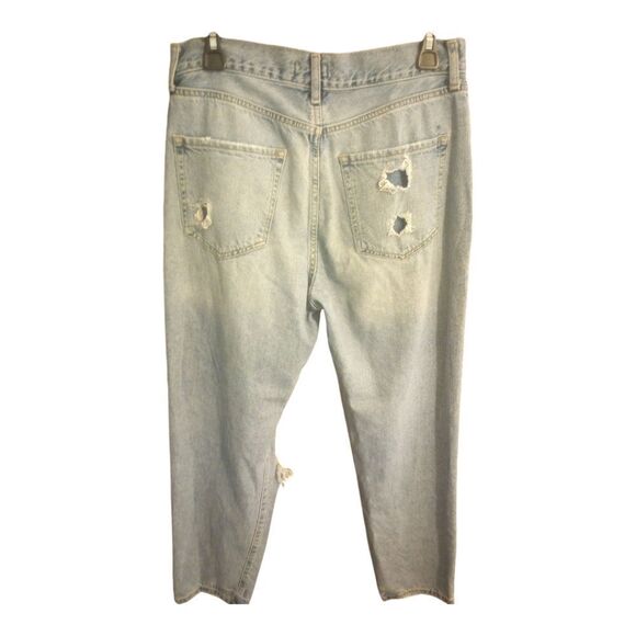 Forever 21 destroyed button fly straight leg jeans - Picture 2 of 6